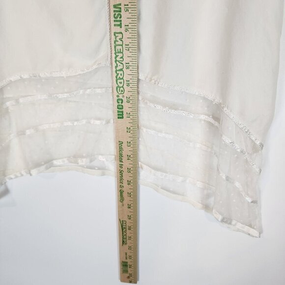 Sundance Silk Tunic Top Lace Delicate Bohemian Tunic Lightweight Polkadot Lace M - Picture 9 of 9